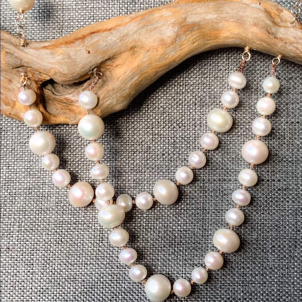 Dendrophilia&Dreams Pearl and driftwood necklace - Picture 2 of 5